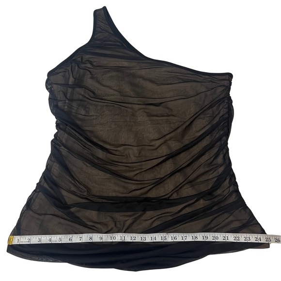 Torrid New Mesh One Shoulder Contrast Lining Top Black Plus 4 26 4X - Picture 7 of 10